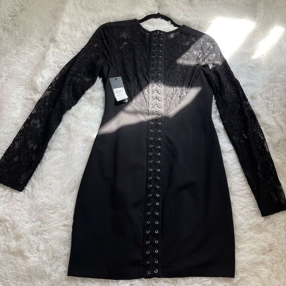 Guess Dresses & Skirts - NWT. Guess L/S Back Lace Up Dress Jet Black.